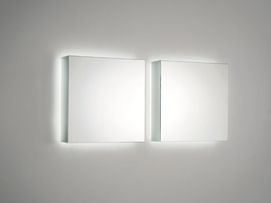 I MASSI - Wall-mounted mirror with integrated lighting _ Glas Italia